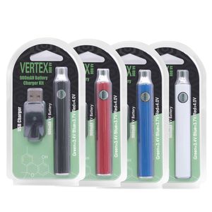 2024 Colorful LO Vertex Battery Pen 900mAh fit th205 m6t v9 Cartuchos de aceite grueso 510 Baterías de precalentamiento de hilo vv con cargador USB Caja de blister