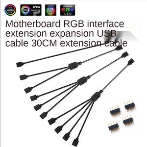 2024 Computer Moederbord RGB Split Synchrone Kabel 12 V 4-pin Extension Tcable 5 V ARGB 3-pin Hub voor Asus Gigabyte MSI RGB Fusion