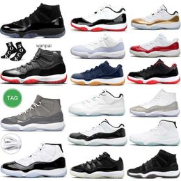 2024 Chaussures de basket-ball Concord Jumpman 11 11s Midnight Navy Velvet Cherry Low Hight Cut Cool Grey Bred Metallic Silver Pure Violet Mens Trainers