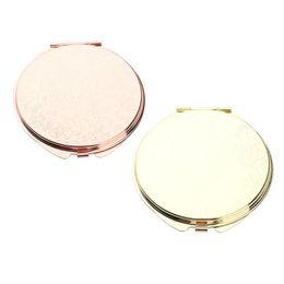 2024 Cosmetisch vergrotende pocket Compact dubbelzijds vouwen hoogwaardige ronde metalen make-up kleine spiegel cricle voor portemonnee reis ba