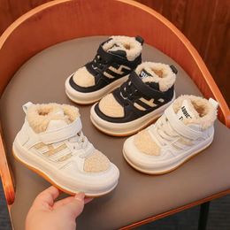 2024 Baumwolle Schuhe Kinder Plüsch Verdickte Nicht-slip Schuhe Jungen Mädchen Warme Sport Schuhe Baby Weichen Komfort Winter Turnschuhe kinder 231229