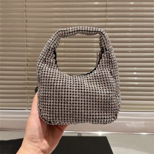 Mini fourre-tout en diamant scintillant Hobo pour femme, sac à main de styliste avec perles brillantes, fourre-tout à la mode, sac à main de fête TOP 2024