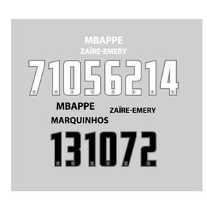 2024 Coupe de France Nameset Mbappe Zaire Emery O.Dembele Kang-in Lee Printing Soccer Patch Badge
