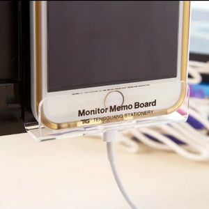 2024 Creative acrylic Monitor Message Memo Board for Sticky Note Transparent Name Carte Téléphone Holder Bureau de bureau