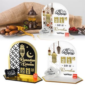 La Table créative du calendrier du Ramadan en acrylique, 2024, célèbre l'Aïd al Fitr Mubarak, compte à rebours, cadeaux de l'Avent islamique de l'Aïd al Fitr, 240129