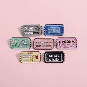 2024 Creative Ticket Enamel Broche Stamp Social Book Club Shop Magic Shop Lonely Avine Boletería Insignia de bolas punk Pins de joyería Accesorio de moda