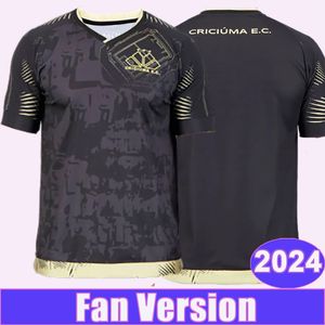 2024 Criciuma EC Mens Soccer Jerseys Training Portez des manches courtes noires Shirt Shirt Short Sleeve Uniforme