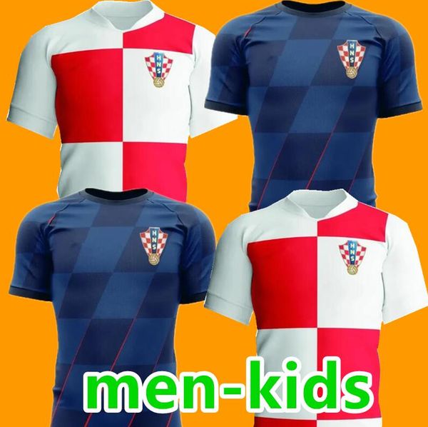 2024 Croacia MODRIC Maillots de football de la Coupe d'Europe équipe nationale Mandzukic Perisic Kalinic 24 25 Coupe du monde de Croatie KOVACIC Rakitic Kramaric Hommes Enfants Kit Uniforme
