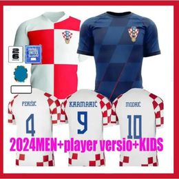 2024 Croacia Soccer Jerseys Club Full Sets Euro Cup Modric Brekalo Perisic Shirt Award Brozovic Kramaric Rebic Livakovic National Team Football Shirt Uniforme