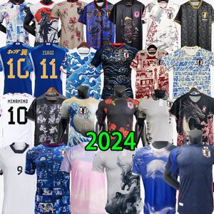 2024 Coupe Japon Jerseys de football Fans de dessin animé Version du joueur Isagi Atom Tsubasa Minamino Hinata Doan Kubo Mitoma 22 23 24 Uniforme japonais Chemise de football chinois