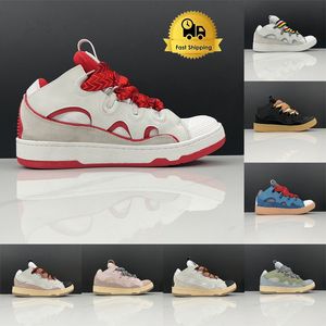 2024 Curb Sneakers Hommes Femmes Casual Chaussures Designer Mode Luxe Blanc Ivoire Noir Rose Gum Nappa Veau Entraînement Marche Dames Formateurs Taille 35-46 lavins