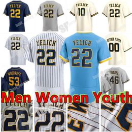 2024 Custom 22 Christian Yelich 10 Sal Frelick Jersey 11 Chourio Willy Adames Luis Urias Contreras Rowdy Corbin Burnes Counsell Yount Mitchell Perkins Brice Turang