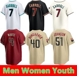 2024 Maillot personnalisé Alek Thomas Randy Johnson Corbin Carroll Beer Madison Bumgarner Ketel Marte Gurriel Jr. Ahmed Evan Pham Eduardo Rodriguez Baseball