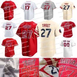 2024 Jersey de baseball personnalisé 27 Mike Trout 17 Jersey Shohei Ohtani Anthony Rendon Noah Syndergaard Jack Mayfield Luis Rengifo