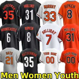 2024 Jerseys de béisbol personalizados para hombres, mujeres, jóvenes, Adley Rutschman, Jackson Holliday, Cedric Mullins, Cal Ripken Jr., Ryan Mountcastle, Gunnar Henderson, Eddie Murray