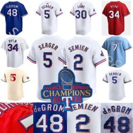 2024 Custom Jacob Degrom City Connect Baseball Jersey Corey Seager Jersey Marcus Semien Josh Smith Adolis Garcia Kole Ryan Jon Texas Gray Hamilton