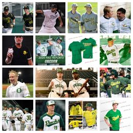 2024 Custom Mens Oregon Ducks Baseball Jersey Bennett Thompson Drew Smith Ke Vin Seitter Logan Mercado Matthew Grabmann Cooper Sheff Ian Umlandt Jacob Walsh