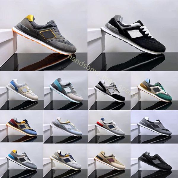 2024 Custom NN574 Chaussures hommes Femmes Casual Running Shoe BB574 Designer Sneakers Varsity Gold Shadow White Green Outdoor Sports Mens Trainers 36-45 L8