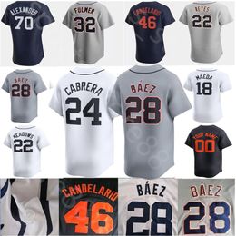 2024 Custom S-4XL Baseball Jersey 28 Javier Baez 24 Miguel Cabrera Mize Gipson Lang Skubal Baddoo Meadows Ibanez Carpenter Greene Torkelson Jerseys