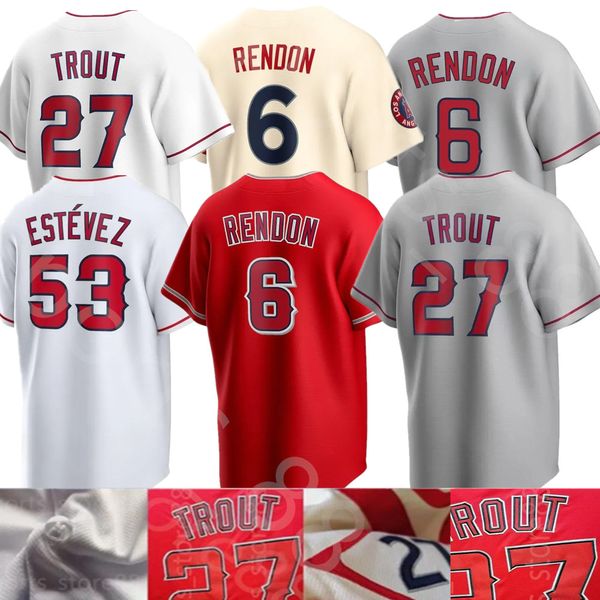 2024 Maillots de baseball personnalisés S-4XL 27 Mike Trout Jersey Shohei Ohtani Anthony Rendon Noah Syndergaard Jack Mayfield Angeles Luis Rengifo Baseball