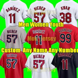 2024 Custom S-4XL Jersey Jose Ramirez Jim Thome Harold Amed Rosario Ricky Vaughn Reyes Shane Bieber Tyler Allen Johnson Guardians Bobby Bradley Hommes Femmes Jeunes