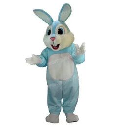 2024 Aanpassing licht blauw blauw konijn mascotte kostuum uitvoering plezier outfit pak verjaardagsfeestje Halloween outdoor outfit suit festival jurk volwassen maat