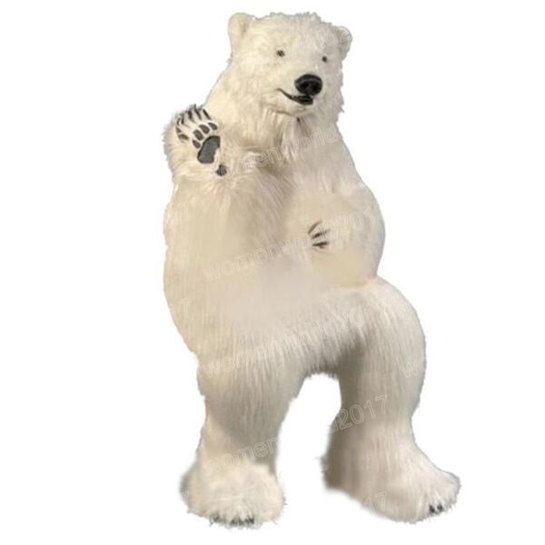 2024 Personnalisation White Polar Bear Mascot Costume Performance Performance Fun Funfit Suit Birthday Party Halloween Outdoor tenue costume Festival Robe Adult Taille