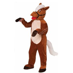 2024 Cute Horse pluche mascotte kostuums Halloween stripfiguur Outfit Pak Xmas Outdoor Party Outfit Unisex Promotionele advertentiekleding