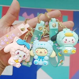 2024 Leuke Melodie Cinnamoroll Sleutelhanger Speelgoed Poppen Kawaii Cartoon Kuromi Hanger Sleutelhanger Accessoires Pvc Zak Auto Sleutelhangers