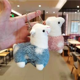 2024 Schattige kleine zachte kawaii tas rugzak hanger alpaca dier gevulde pluche pop sleutelhanger alpaca pluche sleutelhanger voor promotie cadeau