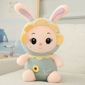 2024 mignon Sun Flower Bunny Doll en peluche Sorme Sleeping Rague Sweing Rag Doln Rabbit Animaux Girl Birthday Gift Kids Toys