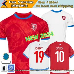 2024 Jersey de fútbol de República Checa 24 25 Eurocopa Equipo Nacional Camisetas de fútbol Kit Nedved Novotny Poborsky Chytil Schick Hlozek Soucek Sadilek Lingr
