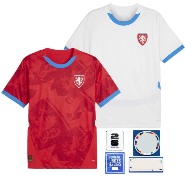 2024 Jerseys de football de la République tchèque 24 25 nedved Novotny Poborsky Chytil Schick Hlozek Soucek Sadilek Lingr Home Football Shirt Football