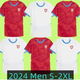 2024 República Checa Jerseys de fútbol para hombre 24 25 NEDVED NOVOTNY POBORSKY CHYTIL Camiseta de fútbol local visitante SCHICK HLOZEK SOUCEK SADILEK LINGR KIDS