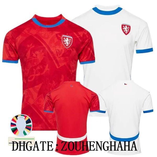 2024 Tchech Republic Soccer Jerseys Novotny Chytil Home Away Football Shirt Schick Hlozek Soucek Sadilek Lingr Mens Kids Kit