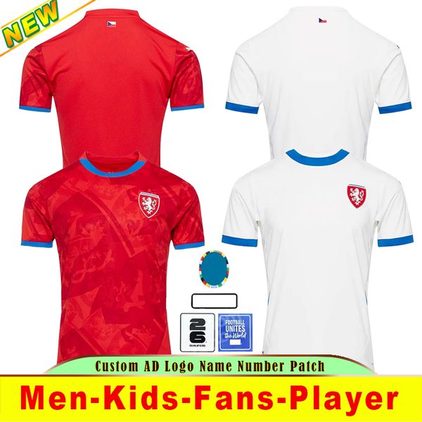 2024 Jerseys de fútbol de la república checa Suiza Copa de la Eurocopa Austria Red Blue Blanco Islandia Sportswear Sportswear Serbia Camisola Camisetas de fútbol