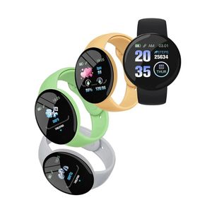 2024 D18 Macaron Real StepCount Smart Watch -oefening Stepcount verbonden smartwatches voor mannen en vrouwen beschikbaar Android -telefoon
