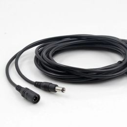 Cable de extensión de alimentación de 2024 DC12V 2.1/5.5 mm de conector masculino a mujer para la cámara de seguridad CCTV Color negro 16.5 pies 5m 10m Cable de alimentación para