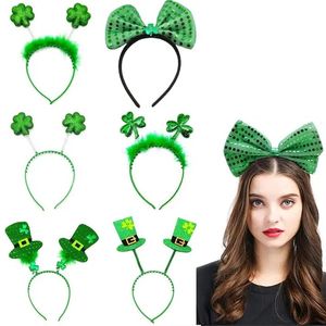 2024 Decoratie Lucky Procession Groene Hoofdband Klaver Hoofddeksels Vakantie Accessoires St Patricks Day Haarband Feestartikelen