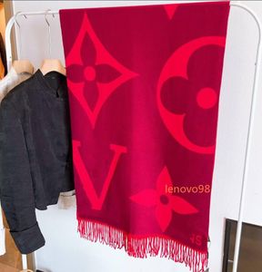 2024 Delicate herfst-winter luxe dameswollen merk sjaal cape 180-65cm met een warm en gezellig monogram