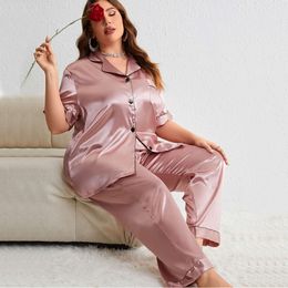 2024 Denilyn zomer nieuwe mode casual pyjama's tweedelige set plus size losse broek pyjama's dunne huiskleding