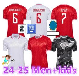 2024 Danemark Soccer Jersey 24 25 Euro Eriksen Home Red Away White Kjaer Hojbjerg Christensen Skov Olsen Braithwaite Dolberg Football Shirts8899