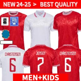 2024 Danemark Soccer Jersey 24 25 Euro Eriksen Home Red Away White Kjaer Hojbjerg Christensen Olsen Braithwaite Dolberg Football Shirts