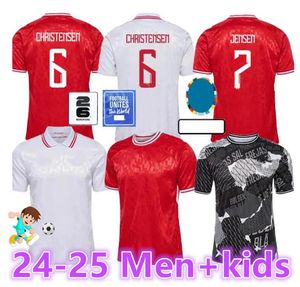 2024 Denemarken Voetbal Jersey 24 25 Euro Eriksen Home Red Away White Kjaer Hojbjerg Christensen Skov Olsen Braithwaite Dolberg Football Shirts88999