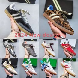 2024 Designer tas Wales Bonner Pony Leopard Tonal Cream White Silver Core Black Sporty Rich Designer Skate Shoes Red White Green Men Women Sports Low Sneakers 36-45