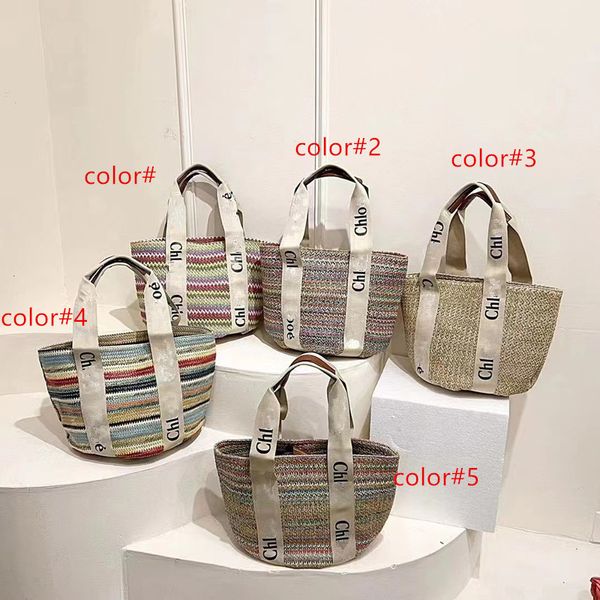 2024 Bolsa de diseñador Mujer bolsos de paja bolsos de hombro de nylon bolsos de bolsos