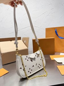 2024 Designer tas vrouwen crossbody schoudertassen ketting portemonnee dame gemakkelijk zakje op riem portemonnee letters in reliëf bloemstrepen merk handtassen