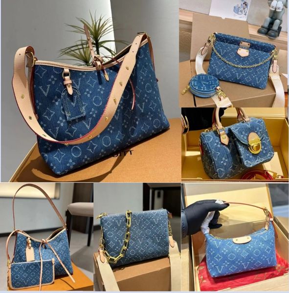 2024 Sacs de créateurs Vintage Denim Sac à main sac à main sac femmes jeans ne jamais bac à bac à bac à bos de grande capacité