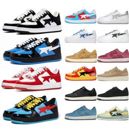 2024 Designer Bapestar Low Platform Casual Chaussures Hommes Femmes Shark Noir Blanc Camo Bleu Vert Rose Cuir Hommes Femmes Baskets En Plein Air Taille 5.5-11