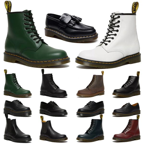 2024 bottes de créateurs Dr Martins bottes d'hiver en cuir noir demi-bottes genou Doc Martens bottes de neige occidentales classiques bottes d'hiver plate-forme bottes pour femmes